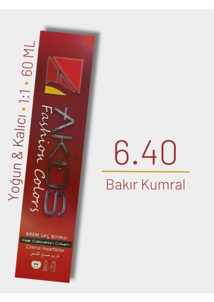 Yoğun Etkili Saç Boyası 60ML - Bakır Kumral 6.40