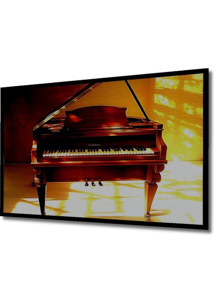 Çerçeve Görünümlü Piyano Tutkusu Yağlı Boya Görünümlü Dekoratif Ahşap Ev/işyeri/ofis Kare Tablo fiyatları