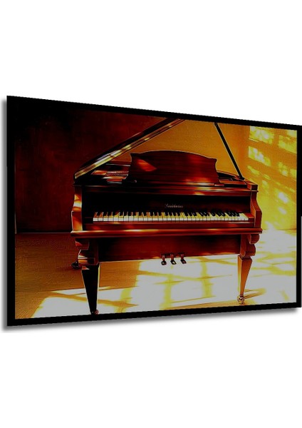 Çerçeve Görünümlü Piyano Tutkusu Yağlı Boya Görünümlü Dekoratif Ahşap Ev/işyeri/ofis Kare Tablo modelleri