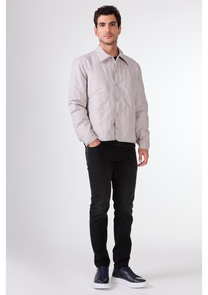 Gri Çıtçıt Kapamalı Kapitone Slim Fit Erkek Mont fiyatları