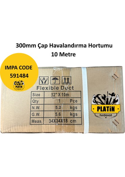 Turuncu Hortum 300MM Çap Havalandırma Hortumu Çoraplı, Giydirmeli PLT28000351 10 Metre fırsatları