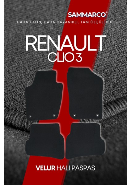 Renault Clio 3 2005-2011 Halı Paspas Velur Paspas Kumaş Paspas Oto Paspas modelleri