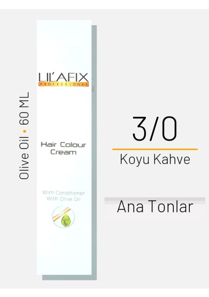 Saç Boyası No 3/0 Koyu Kahve 60ML