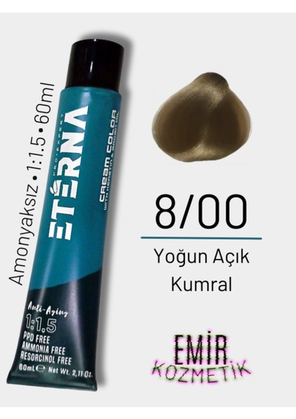 Amonyaksız Doğal Saç Boyası - 8/00 Yoğun Açık Kumral