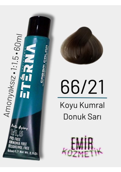 Amonyaksız Doğal Saç Boyası - 66/21 Koyu Kumral Donuk Sarı