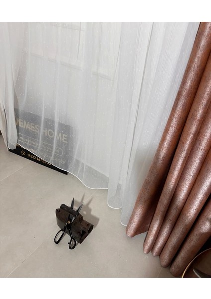 Nivemeshome Mızraklı FIR0914 AR03102 1/2,5 Sık Pileli Beyaz Tül Perde Apm