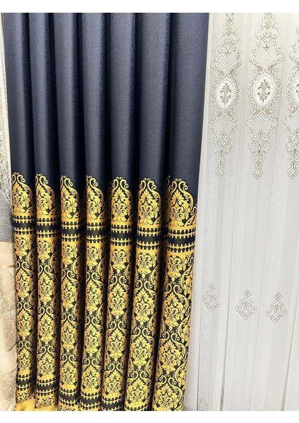 Nivemeshome Side FT632057 V- 503 Lacivert 1/3 Sık Pileli Fon Perde Apm fiyatları