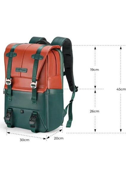 KF13087AV8 Turuncu/yeşil Suni Deri Sırt Çantası modelleri