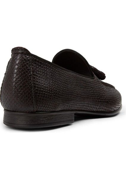 Erkek Hakiki Deri Kahverengi Püsküllü Loafer - 01701MKHVC52 fırsatları