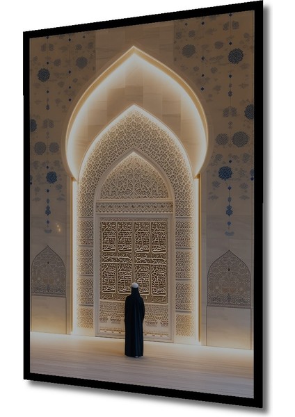 Çerçeve Görünümlü Islam Sanatı Ilham Veren Mescit Kapısı Dekoratif Ahşap Ev/işyeri/ofis Kare Tablo fiyatları