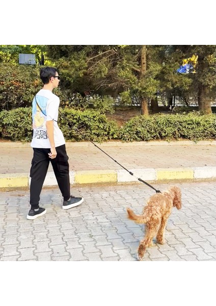 Petswuu Eller Serbest Hands Free Köpek Gezdirme Tasması – El Yapımı, 260 Cm, Çelik Kilitli