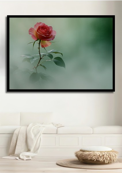 Çerçeve Görünümlü Pastel Tonlarda Gül Bahçesi Dekoratif Ahşap Ev/işyeri/ofis Kare Tablo