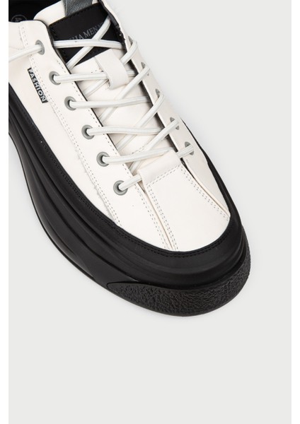 Erkek Hakiki Deri Beyaz Sneaker Ayakkabı - 25500MBYZC01 indirimleri