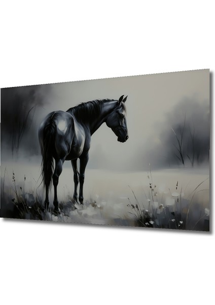 Asil Atın Hüzünlü Bakışı Yağlı Boya Görünümlü Ev/işyeri/ofis Dekoratif Ahşap Kare Tablo fiyatları