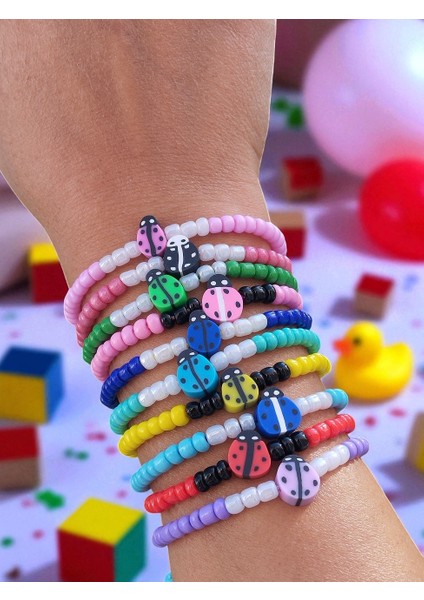 Çocuklara Özel Uğurböcekli 10'lu Bileklik Seti (Karne-Bayram Hediyesi)