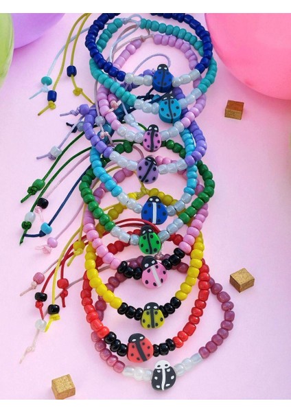 Çocuklara Özel Uğurböcekli 10'lu Bileklik Seti (Karne-Bayram Hediyesi) fiyatları