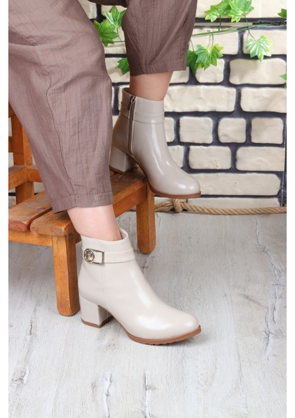 114 5 cm Topuklu Fermuarlı Kadın Bot