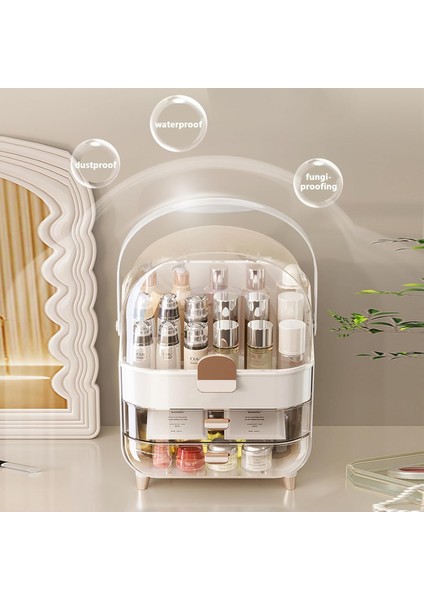 Makyaj Kozmetik Organizeri Şeffaf Kapak 2 Çekmeceli Kozmetik Düzenleyici Organizer fırsatları