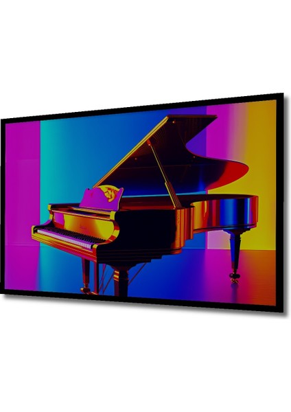 Çerçeve Görünümlü Neon Işıltılı Piyano Modern Sanat Dekoratif Ahşap Ev/işyeri/ofis Kare Tablo fiyatları