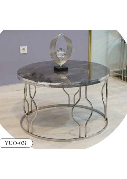 Mim Antrasit - Gümüş Yumurta Orta Sehpa