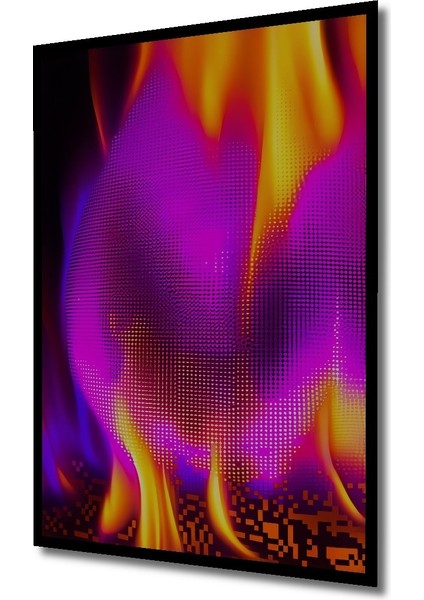 Çerçeve Görünümlü Alev Dansı Dijital Sanat Dekoratif Ahşap Ev/işyeri/ofis Kare Tablo fiyatları