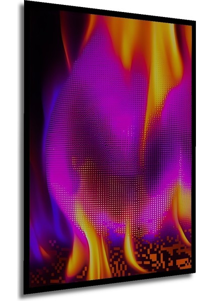 Çerçeve Görünümlü Alev Dansı Dijital Sanat Dekoratif Ahşap Ev/işyeri/ofis Kare Tablo modelleri