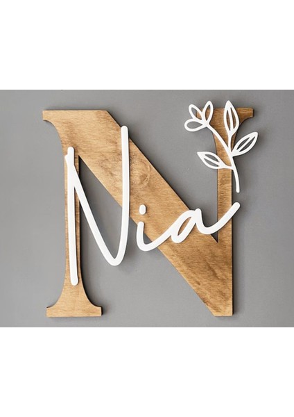 Isme Özel Çocuk ve Bebek Odası Harf Üzeri Isimli Kapı ve Duvar Kapı Süsü Pano Isimlik (Kahverengi) fiyatları