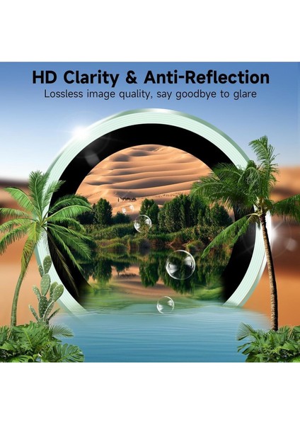 (Kaliteyi Bozmaz) iPhone 14 / 14 Plus / 15 / 15 Plus Uyumlu Kamera Koruyucu Lens Mercek Yeşil Metal Çerçeveli fiyatları