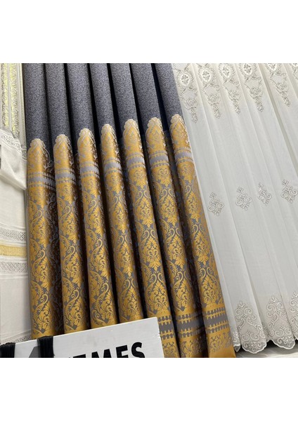 Nivemeshome Side Antrasit 5401 FT632057 1/3 Sık Pileli Fon Perde Apm