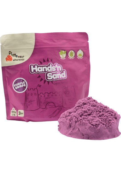 Hands'n Sand Doğal Kinetik Oyun Kumu 500GR - Mor