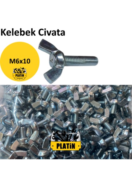 Kelebek Civata 6X10 PLT28000448 30 Adet