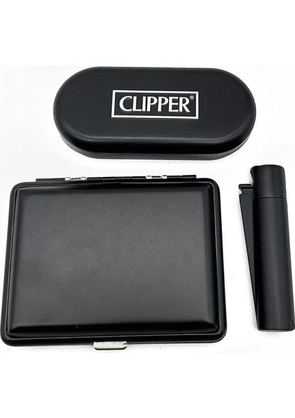 Kişiye Özel Siyah Metal Tabaka ve Çakmak