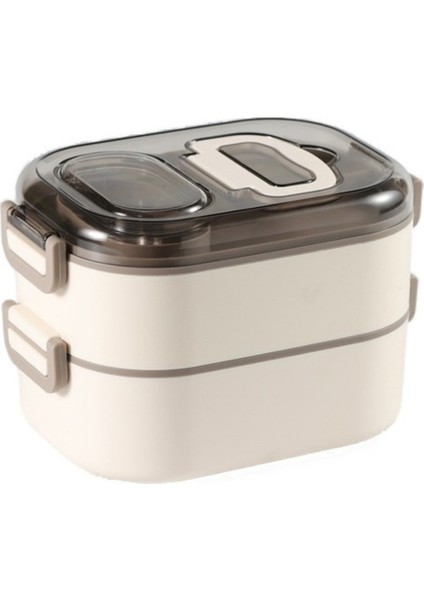 Bento Paslanmaz Çelik 1300ML Iki Katlı Sızdırmaz Lunch Box Yemek Kabı Beslenme