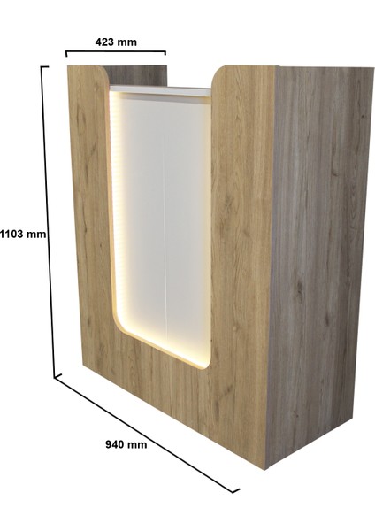 Bode Ledli Karşılama Bankosu Sepet-Kumtaşı