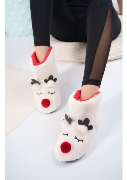 Kız Çocuk Geyik Figürlü Ev Botu Panduf Çocuk Peluş Rahat Sessiz Kaymaz Taban Ev Ayakkabısı fiyatları