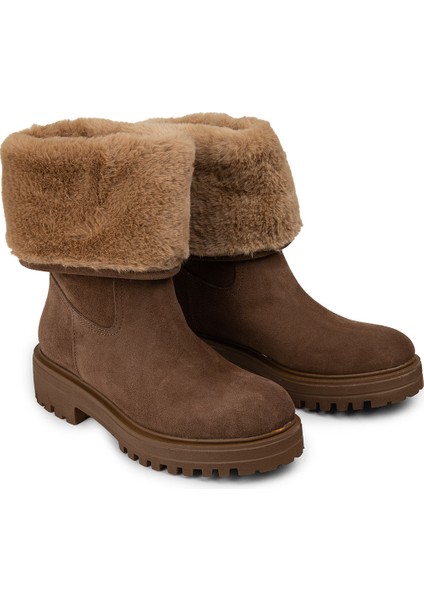 Kadın Hakiki Süet Vizon Renkli Kürklü Bot - 02150ZVZNE03 fiyatları