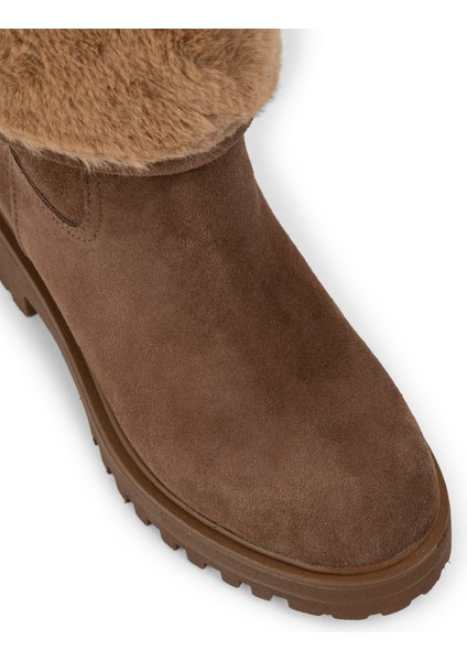 Kadın Hakiki Süet Vizon Renkli Kürklü Bot - 02150ZVZNE03 modelleri