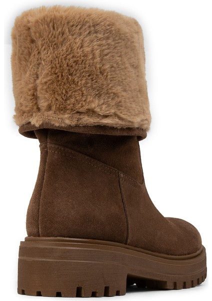 Kadın Hakiki Süet Vizon Renkli Kürklü Bot - 02150ZVZNE03 fırsatları