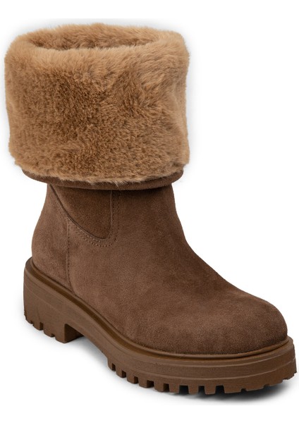 Kadın Hakiki Süet Vizon Renkli Kürklü Bot - 02150ZVZNE03 indirimleri