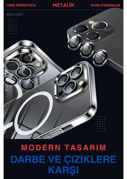 (Kaliteyi Bozmaz) iPhone 13/13 Mini Uyumlu Kamera Koruyucu Lens Mercek Siyah Metal Çerçeveli indirimleri