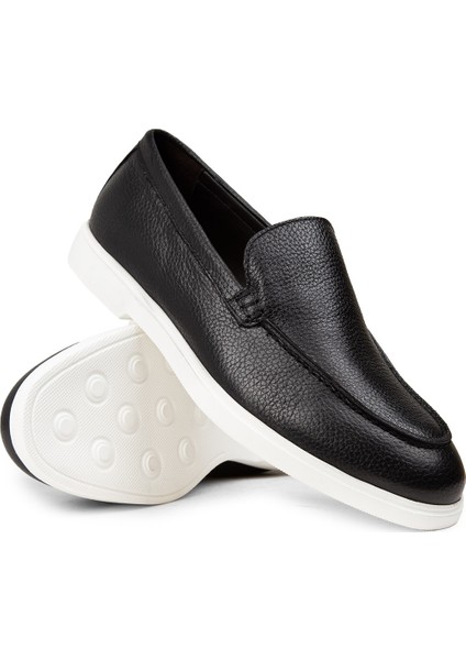Erkek Hakiki Deri Siyah Loafer Ayakkabı - 01957MSYHE01 modelleri