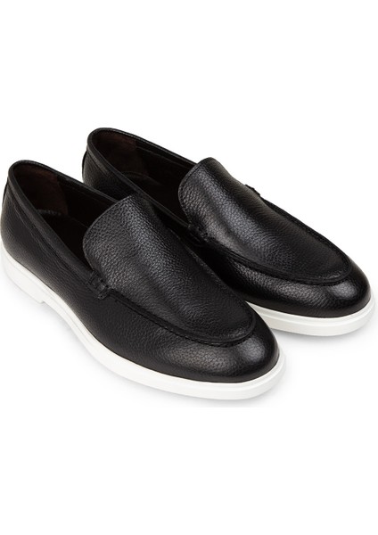 Erkek Hakiki Deri Siyah Loafer Ayakkabı - 01957MSYHE01 fırsatları