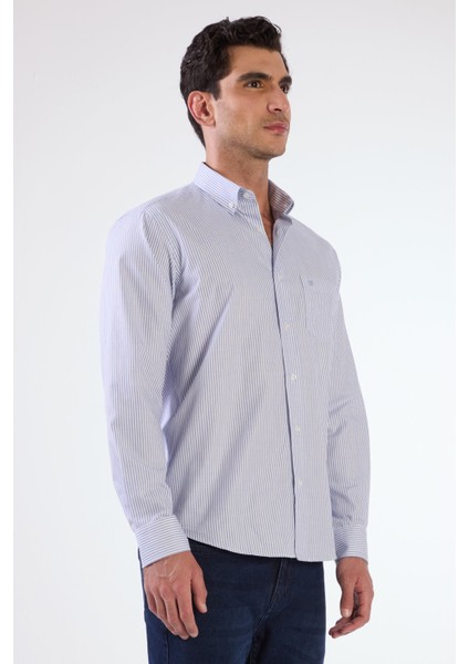 Lacivert Kare Desen Regular Fit Uzun Kol Erkek Gömlek fiyatları