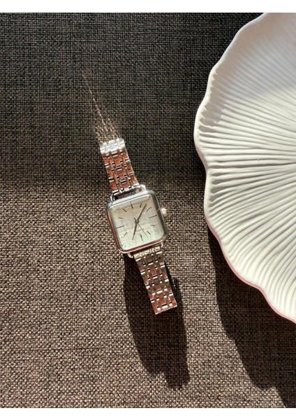Retro Minimal Metal Kordon Vintage Kadın Kol Saati Kare
