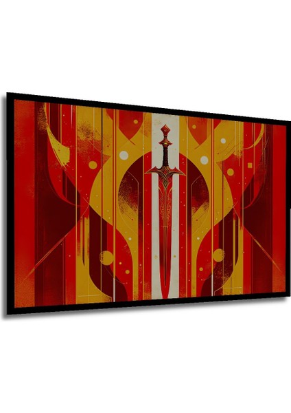 Çerçeve Görünümlü Soyut Kılıç Modern Sanat Dekoratif Ahşap Ev/işyeri/ofis Kare Tablo modelleri