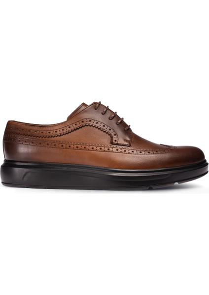 Hakiki Deri Taba Rengi Comfort Günlük Erkek Ayakkabı - 01293MTBAP05