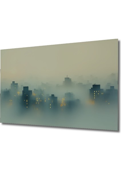 Sisli Şehir Yağlı Boya Görünümlü Dekoratif Ahşap Ev/işyeri/ofis Kare Tablo fiyatları