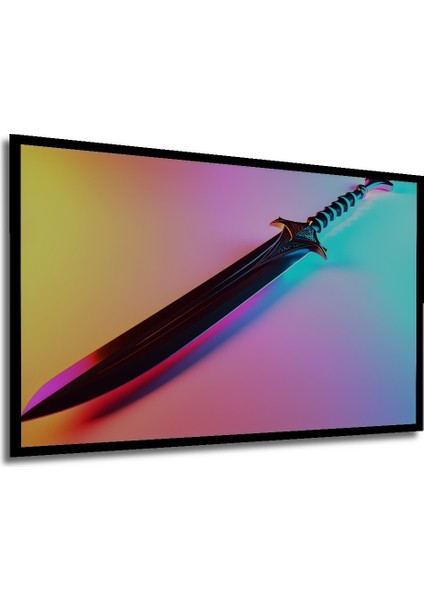 Çerçeve Görünümlü Neon Işıltılı Kılıç Modern Sanat Ev/işyeri/ofis Dekoratif Ahşap Kare Tablo modelleri