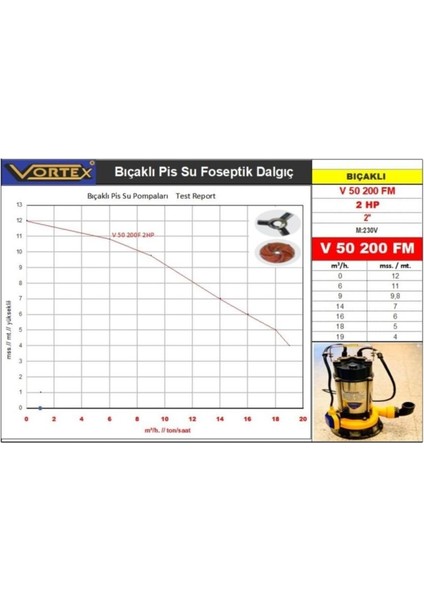 V50 200 F 2 Hp 2'' Bıçaklı Pis Su Dalgıç Pompa fiyatları