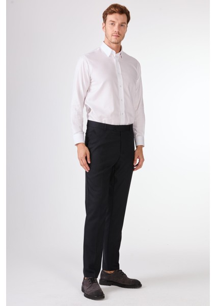 Koyu Lacivert Armürlü Slim Fit Casual Takım Elbise fırsatları